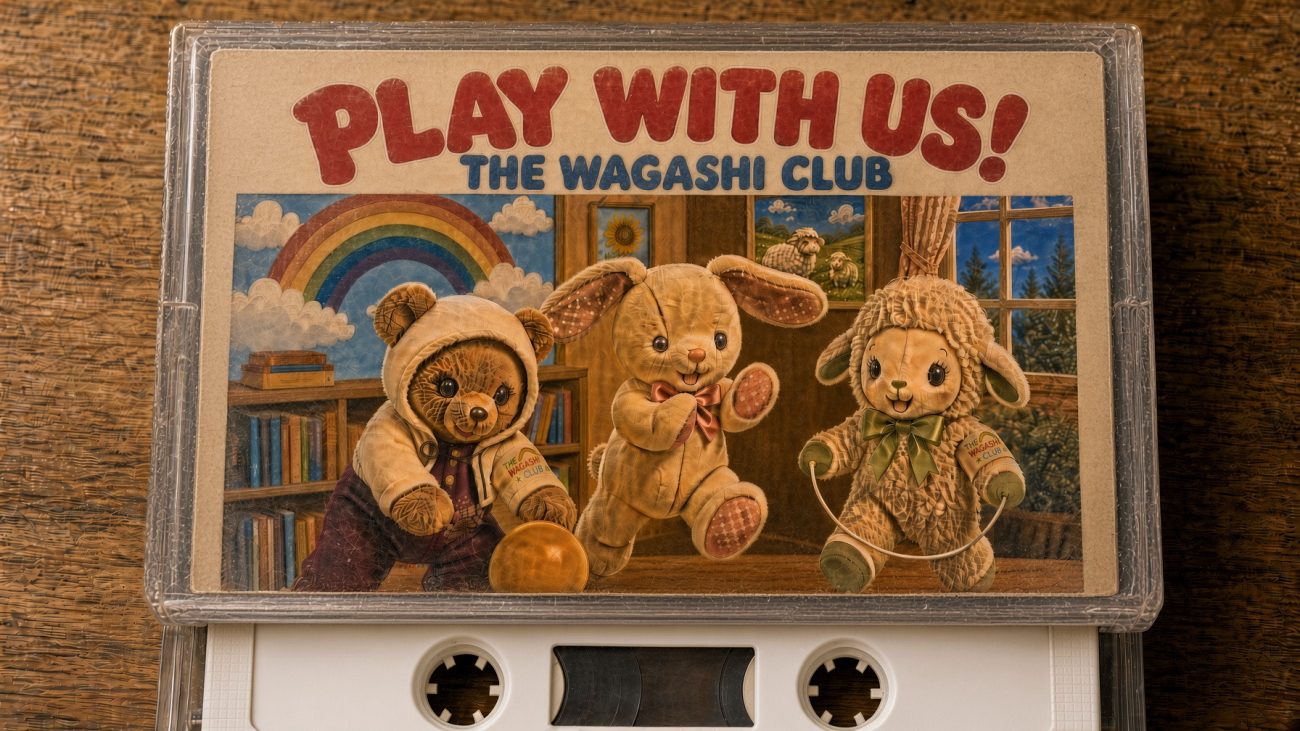Play With Us! cassette tape, close-up, 1986