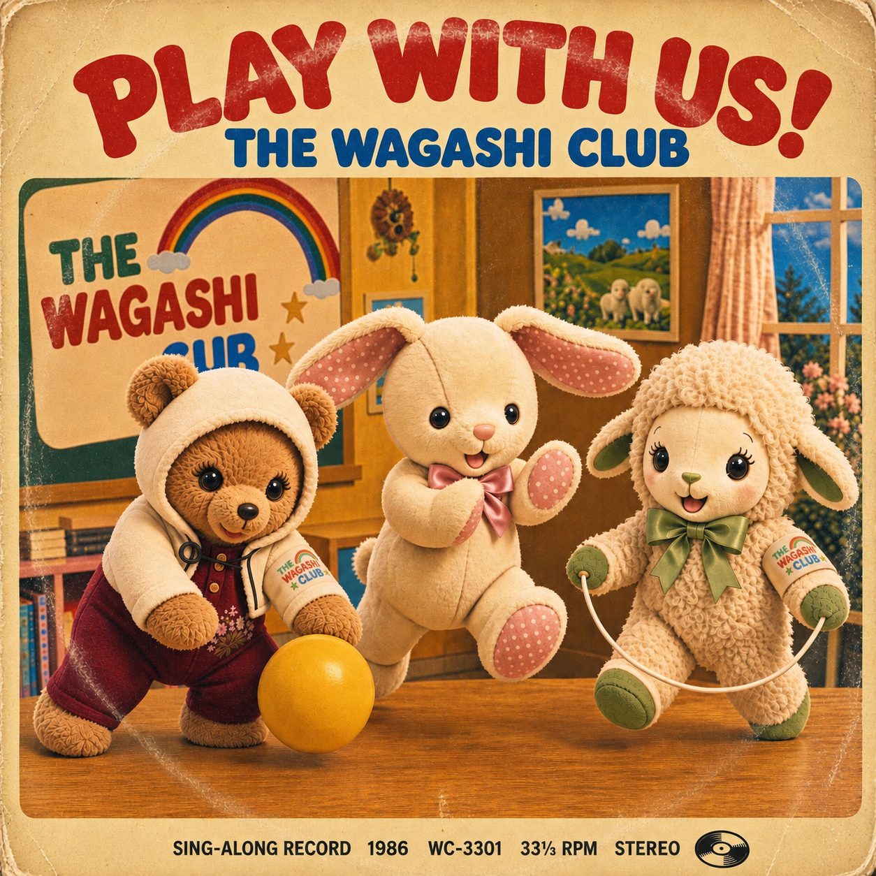 Play With Us! LP cover, 1986, catalog number WC-3301