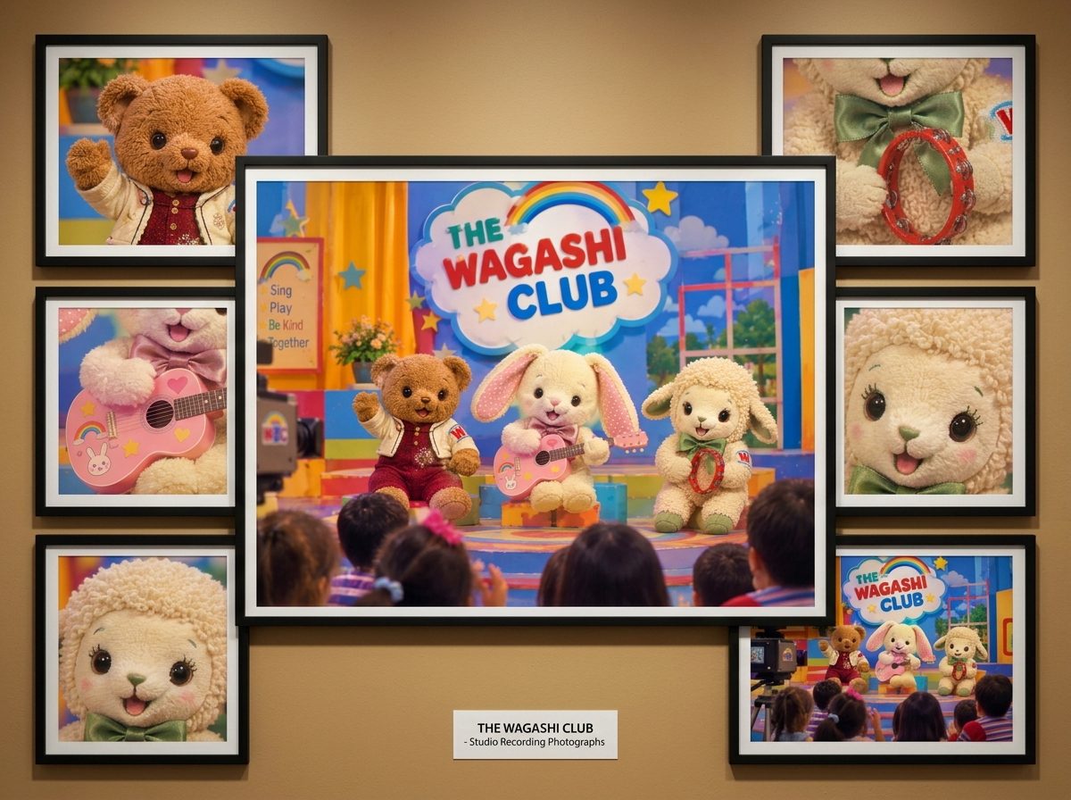 THE WAGASHI CLUB studio recording photographs collage
